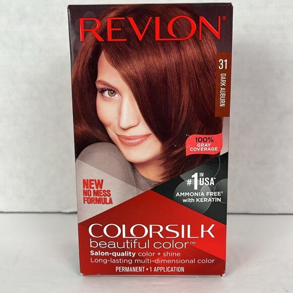 Revlon Colorsilk Hair Color Permanent 31 Dark Auburn Ammonia Free Keratin - Picture 2 of 7